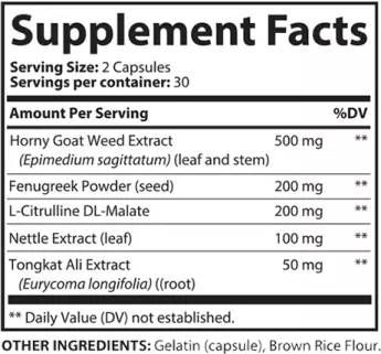 Red Boost supplement facts